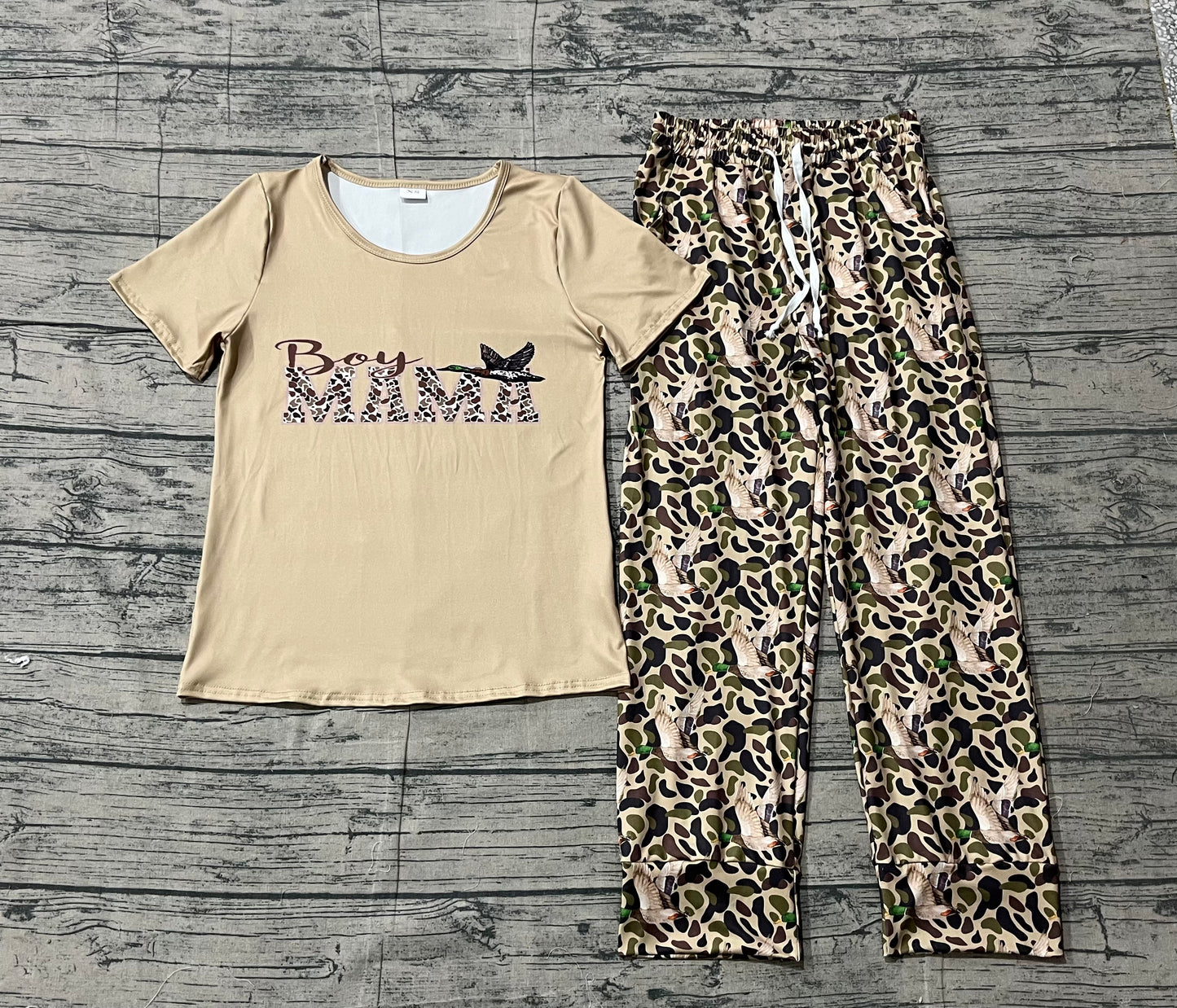 Adult Women mama boy camo summer outfit preorder