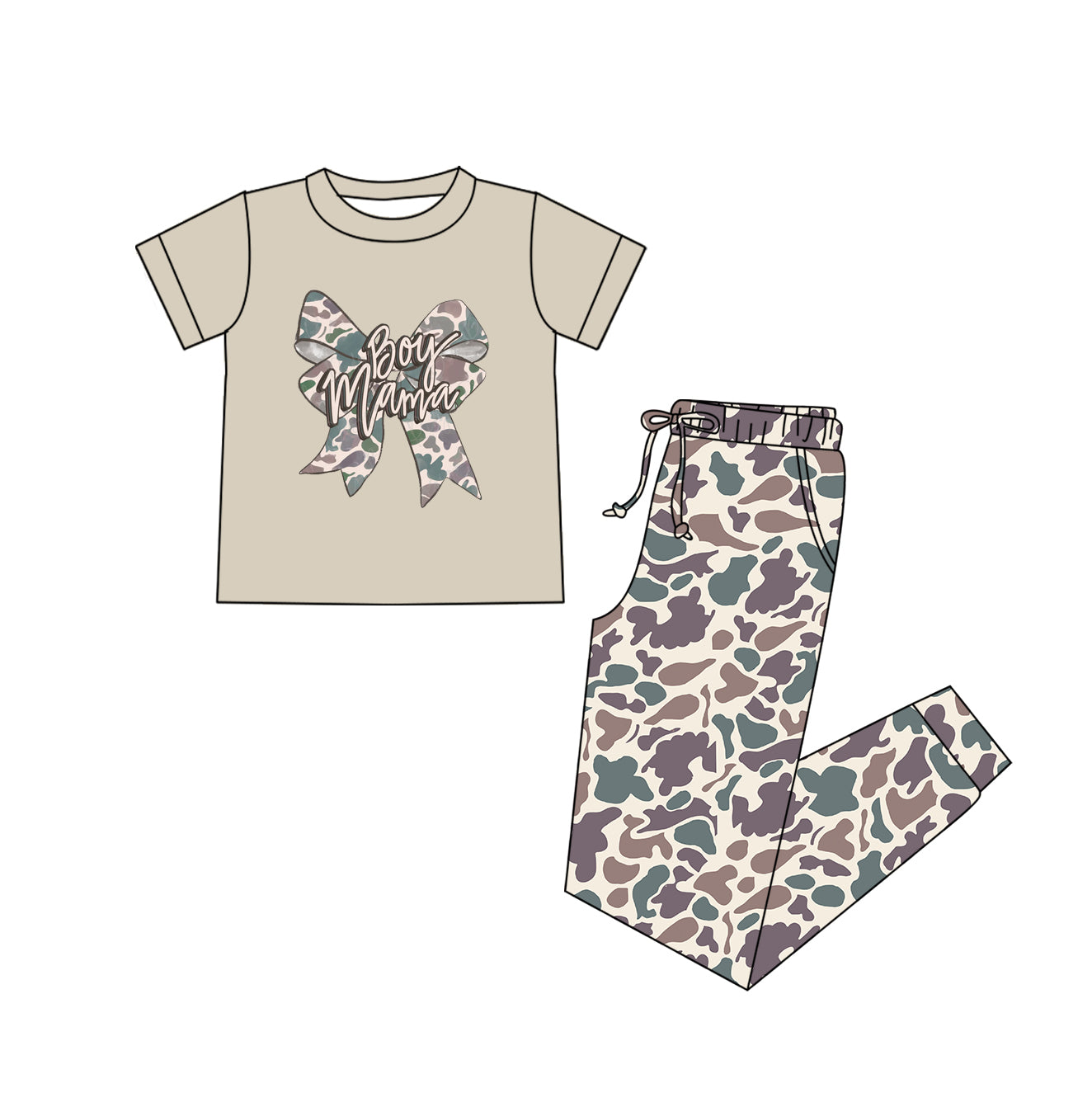 Adult Women camo top pants short sleeve outfit preorder