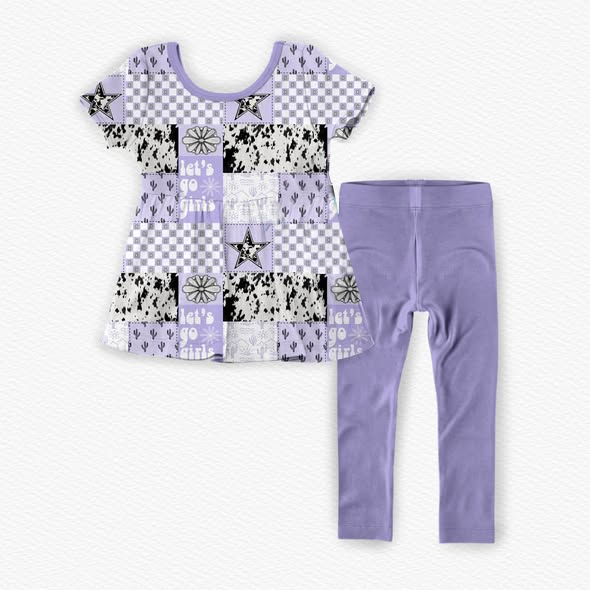 Lets girl western top matching pants kids girls outfit preorder