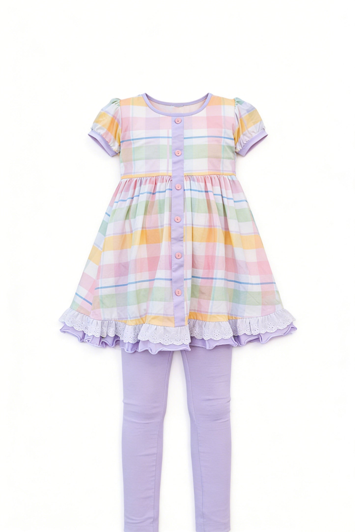 Baby girls plaid top matching pants outfit preorder