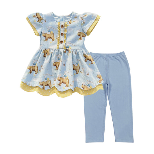 Easter bunny design kids girls short sleeve outfit preorder