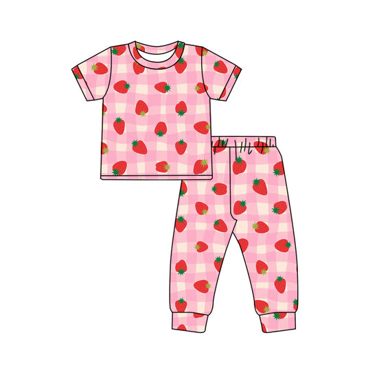 Strawberry  top matching pants girls outfit preorder