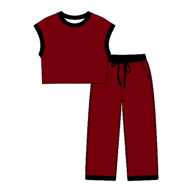 Team color top matching pants girls wholesale factory price outfit preorder