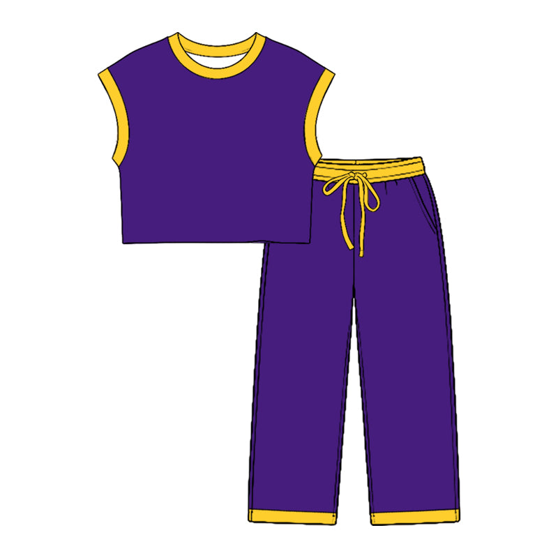 Team color top matching pants girls wholesale factory price outfit preorder
