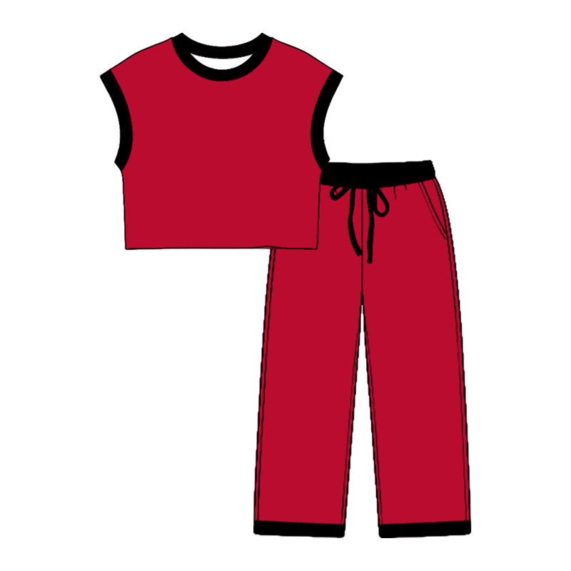 Team color top matching pants girls wholesale factory price outfit preorder