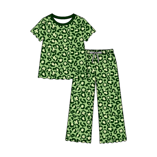 Saint Patrick's Day short sleeve  top matching pants girls outfit preorder
