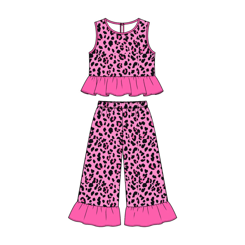 Leopard print girl sleeveless outfit preorder