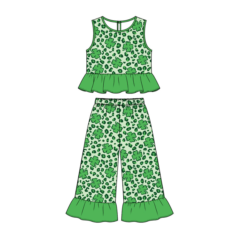 Saint Patrick's Day sleeveless top matching pants girs outfit preorder