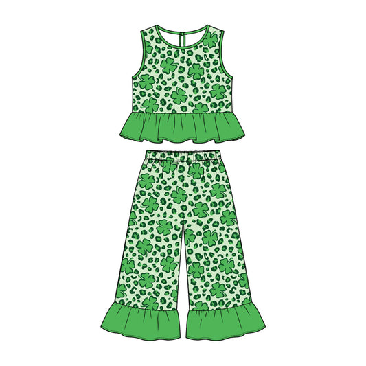 Saint Patrick's Day sleeveless top matching pants girs outfit preorder