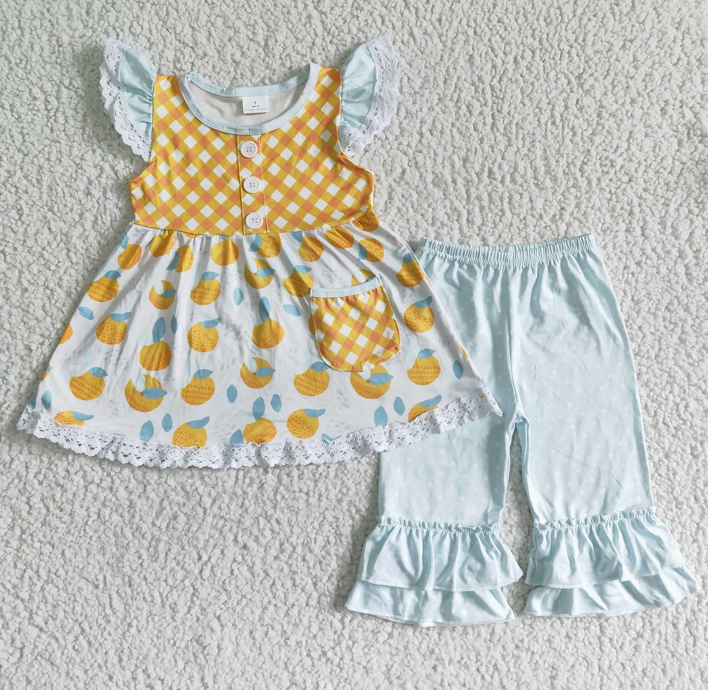 Baby girls wholesale summer fruit clothing set