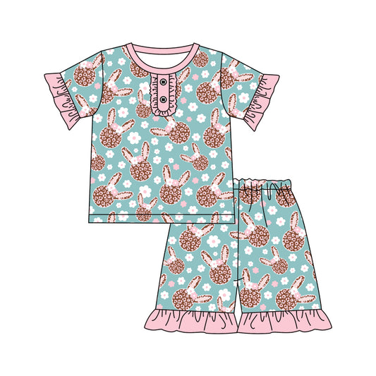 cheetah bunny Easter short sleeve outfit preorder