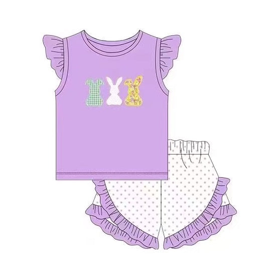 Easter bunny short sleeve top matching shorts outfit preorder