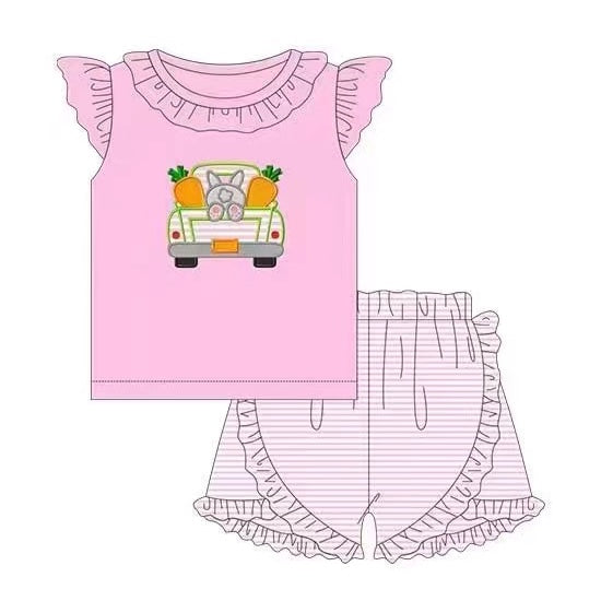 Easter bunny carrot short sleeve top matching shorts outfit preorder