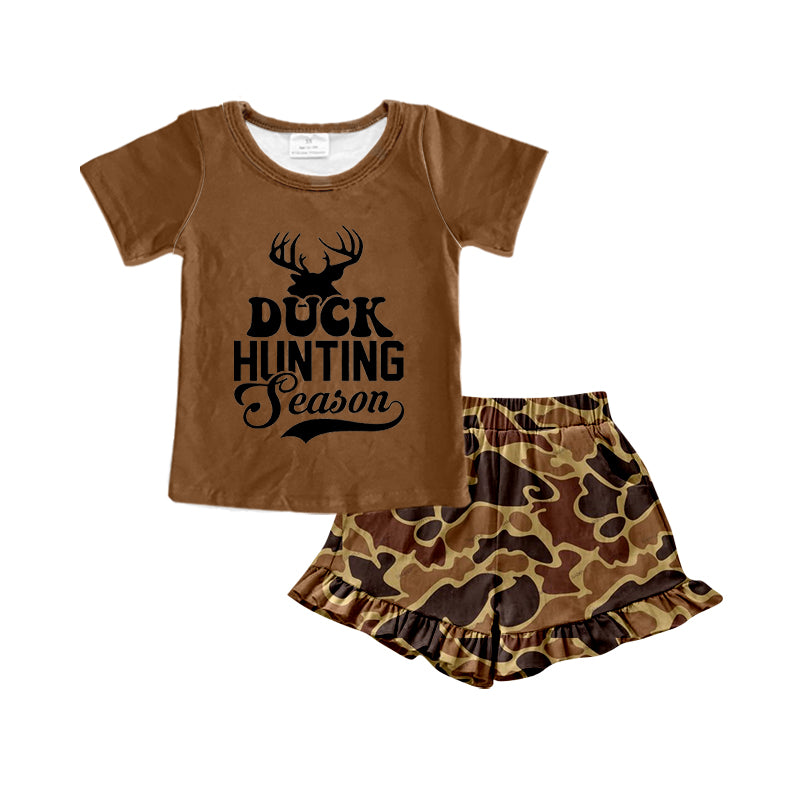 duck hunting season top camo shorts 2pcs outfit preorder