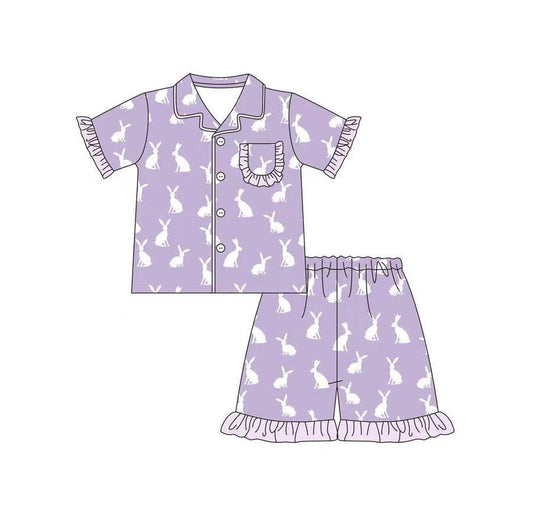 Easter bunny baby girls lavender pajama set preorder