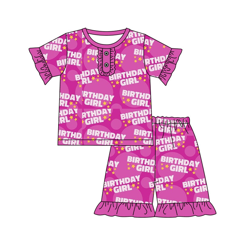 birthday girls short sleeve outfit preorder