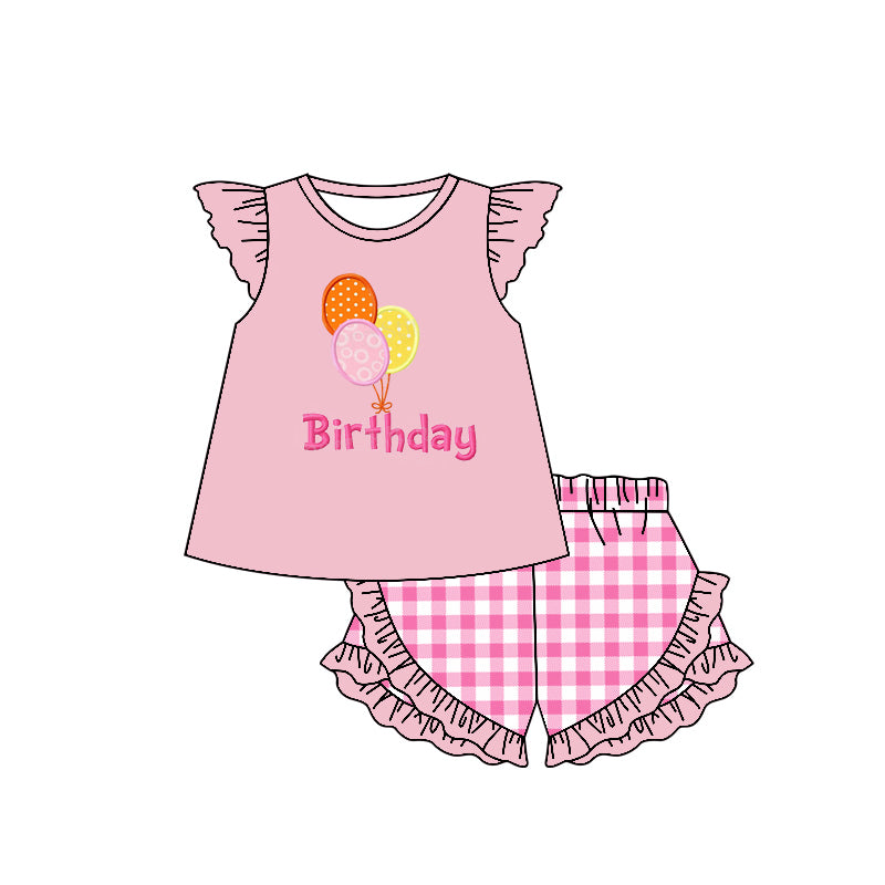 birthday party baby girls short sleeve outfit preorder