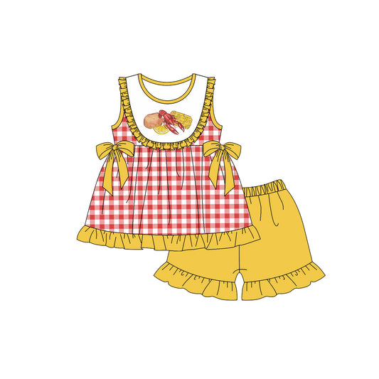 crawfish corn potato baby girls outfit preorder