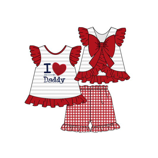 I love daddy fathers day baby girls outfit preorder