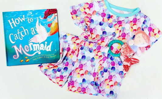 wholesale girls mermaid summer short set preorder