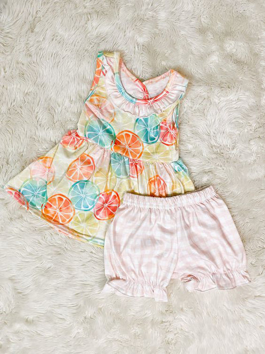 baby girls lemon print summer outfit preorder