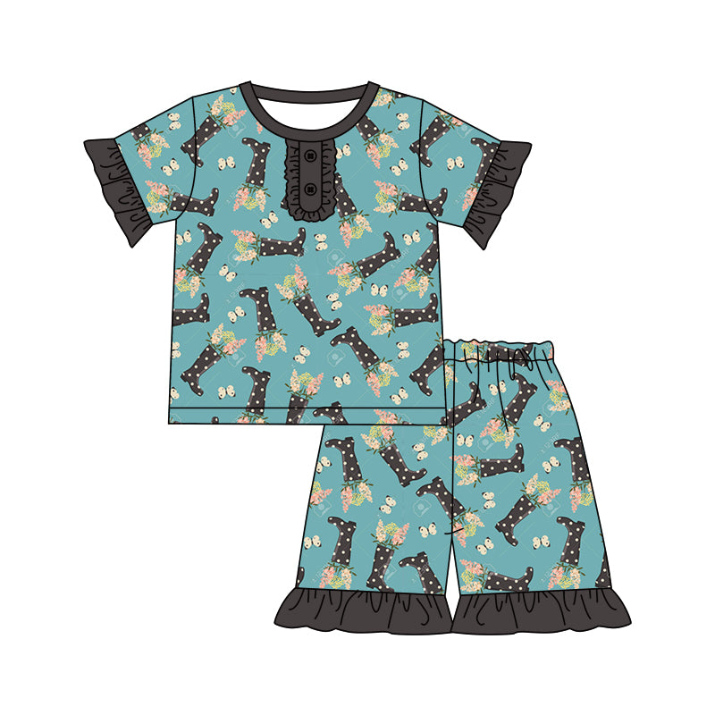 baby girls floral boots summer outfit preorder