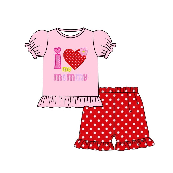 I love mommy mothers day girls clothing set preorder