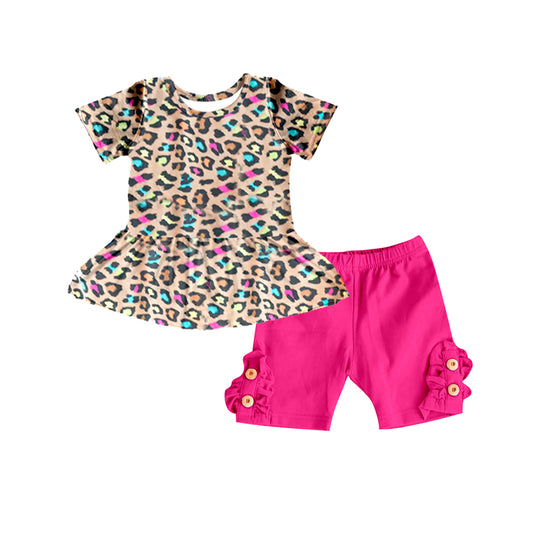 cheetah top hot pink shorts boutique outfit preorder