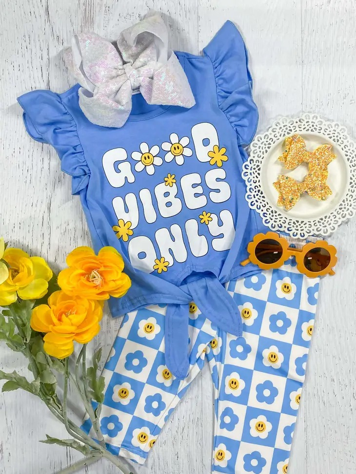 good vibes only girls boutique clothing set preorder