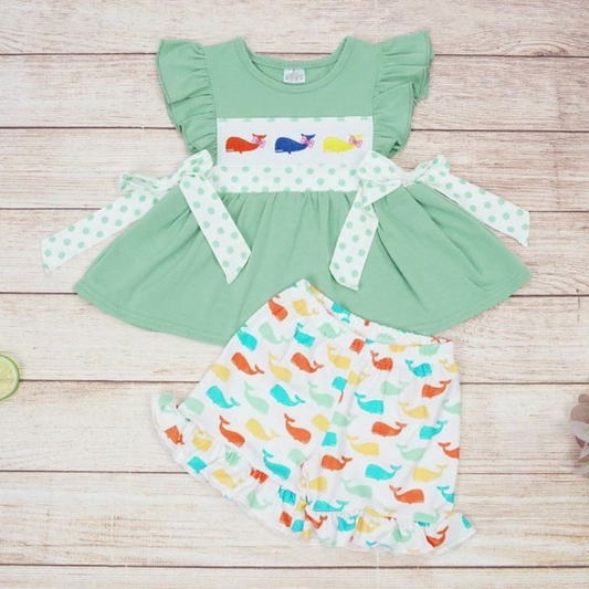 toddle baby girls summer sea fish outfit preorder