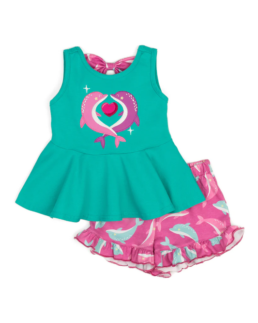 toddle baby girls dolphin outfit preorder