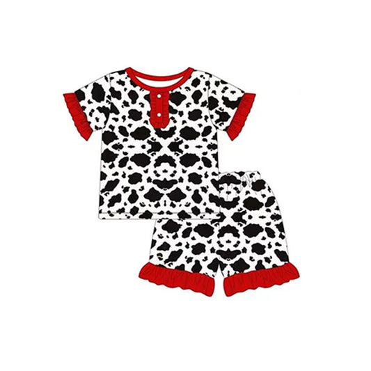 black cowhide baby girls summer clothes preorder