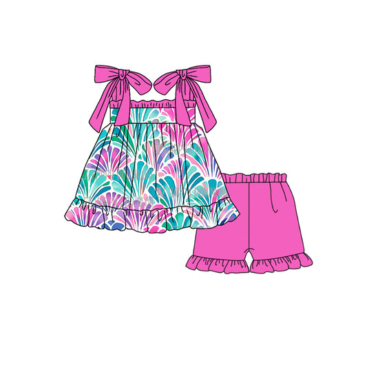 pink floral baby girls wholesale clothing set preorder