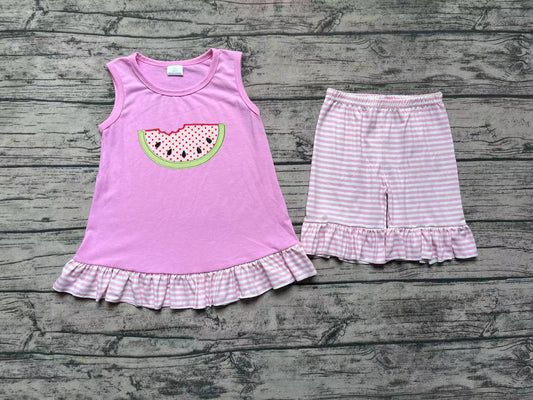 baby girl pink embroidery watermelon summer clothes preorder