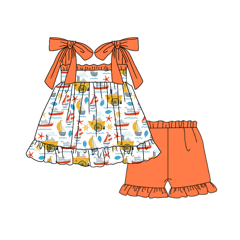 baby girls summer sea boat outfit  preorder
