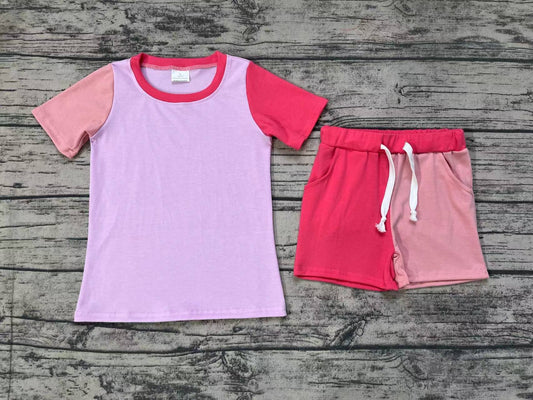 pink hot pink girls summer clothing set preorder