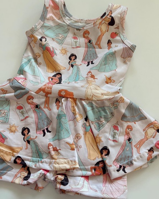 princess cartoon baby girls summer clothing set preorder