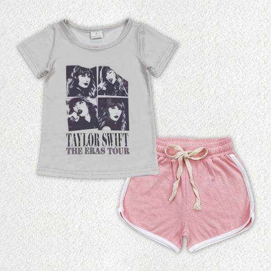 country music singer shirt pink shorts summer outfit