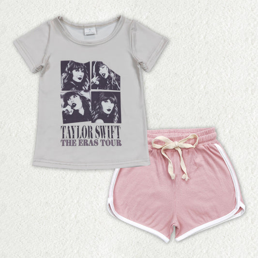 country music singer shirt pink cotton shorts summer outfit