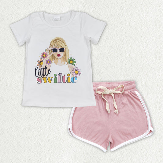 little swiftie shirt pink shorts summer outfit