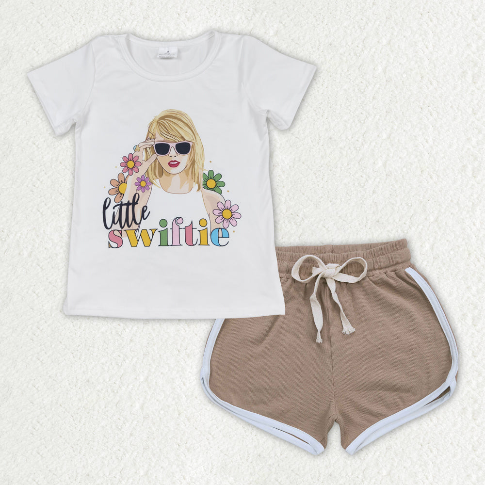 little swiftie shirt brown shorts summer outfit