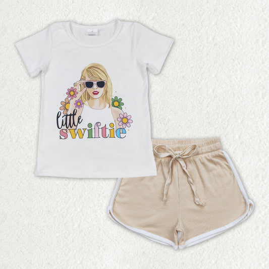 little swiftie shirt khaki shorts summer outfit