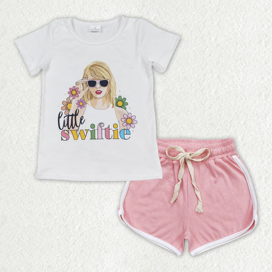 little swiftie shirt pink shorts summer outfit