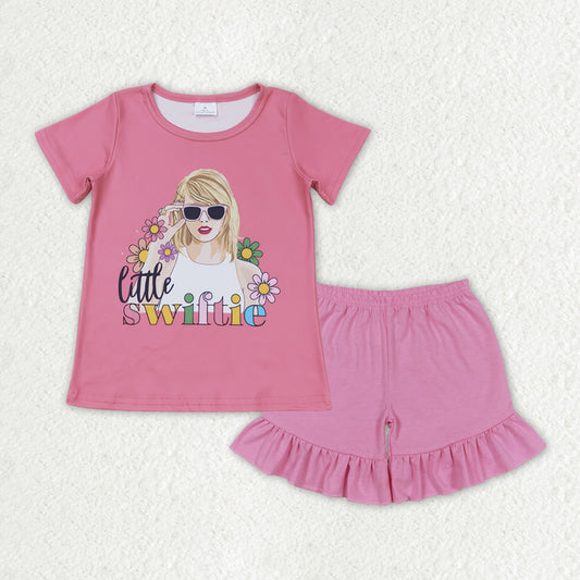 little swiftie shirt  pink shorts summer clothes