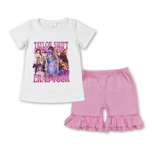 country music singer shirt pink shorts summer outfit
