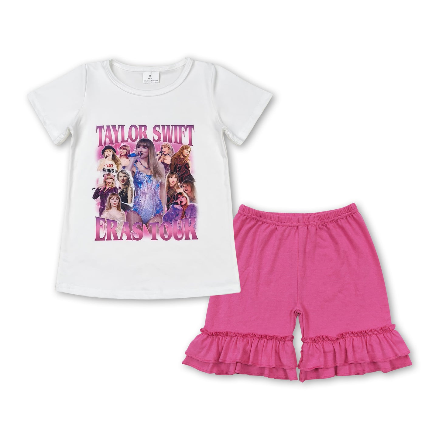 country music singer shirt dark pink shorts summer outfit