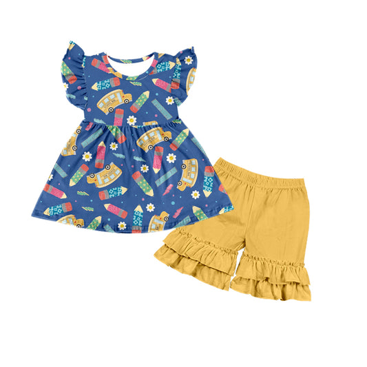 girls back to school pencil print clothes preorder