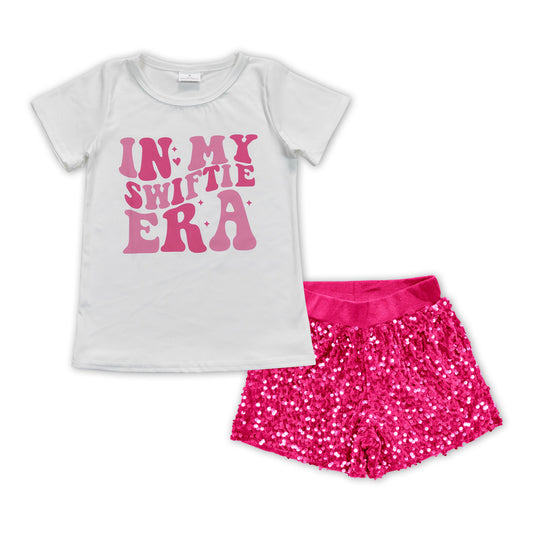 country music singer shirt hot pink sequins shorts girls outfit