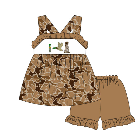 Duck call dog gone hunting baby girl camo outfit preorder