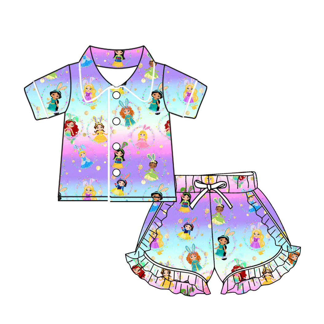 Princess baby girls short sleeve pajama set preorder